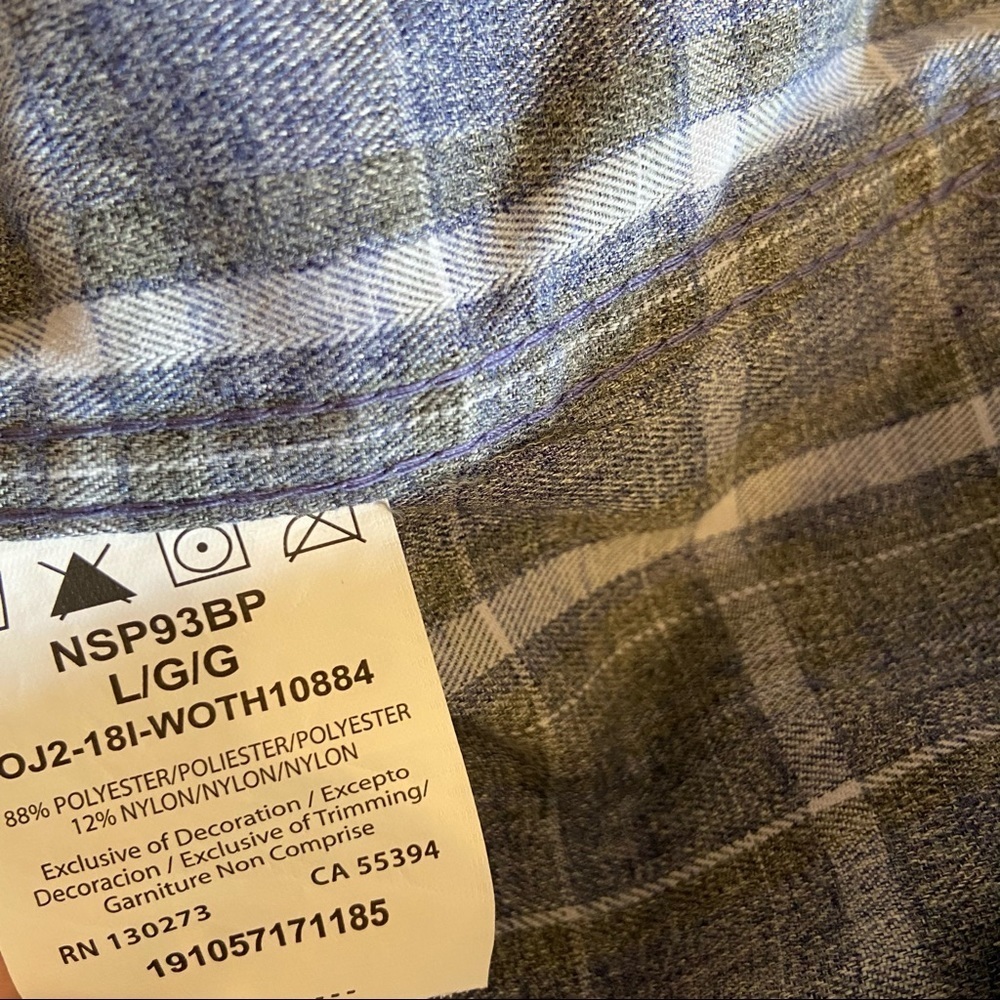 Wrangler Outdoors Long Sleeve Plaid Utility Shirt with Roll Up Sleeves Button L - Picture 8 of 12